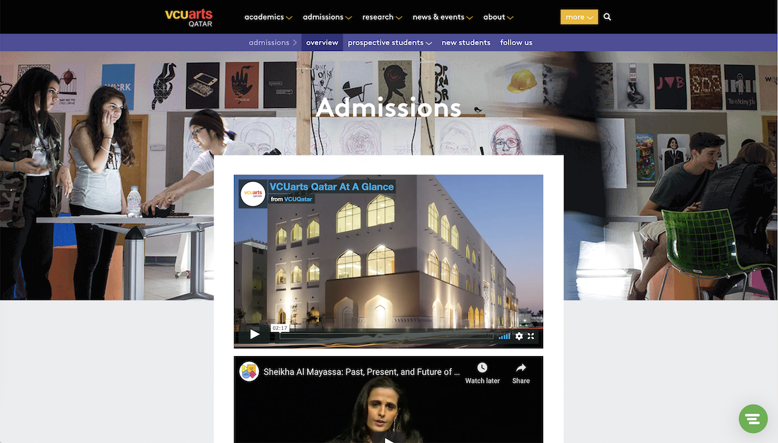 Admissions Main Page