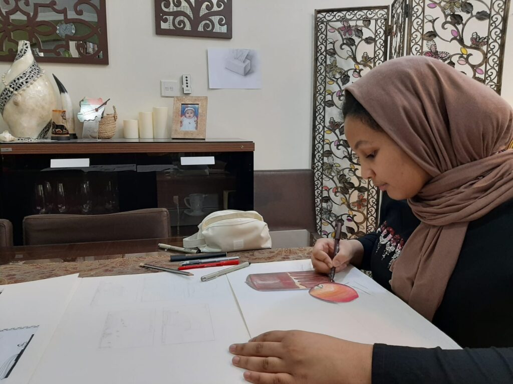Jumana Bakri Working On A Project At Home (3)