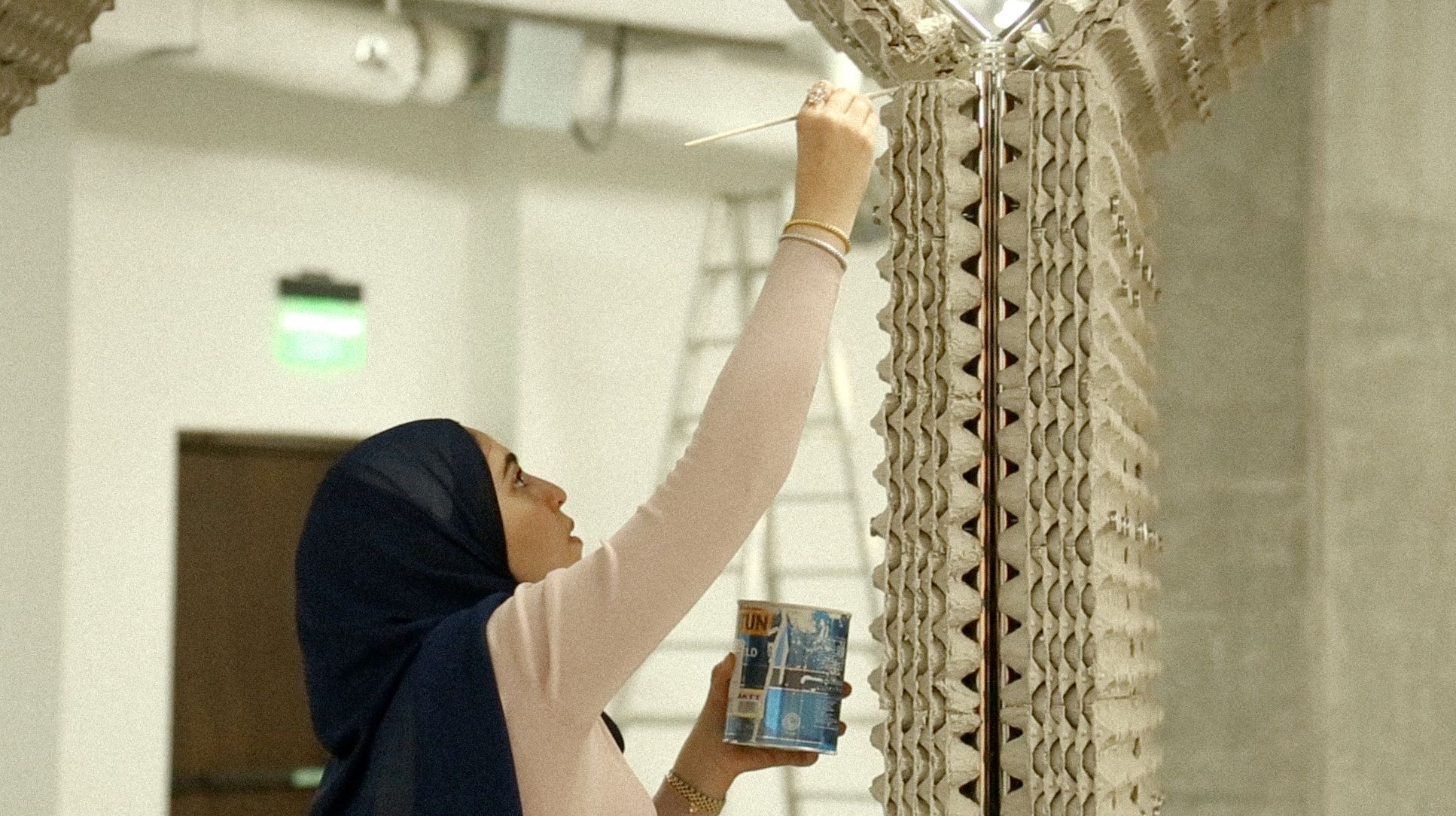 Nada Elkharashi Collected Egg Crates From Local Supermarkets To Create The Seat. Image Courtesy Muhammed Berry.