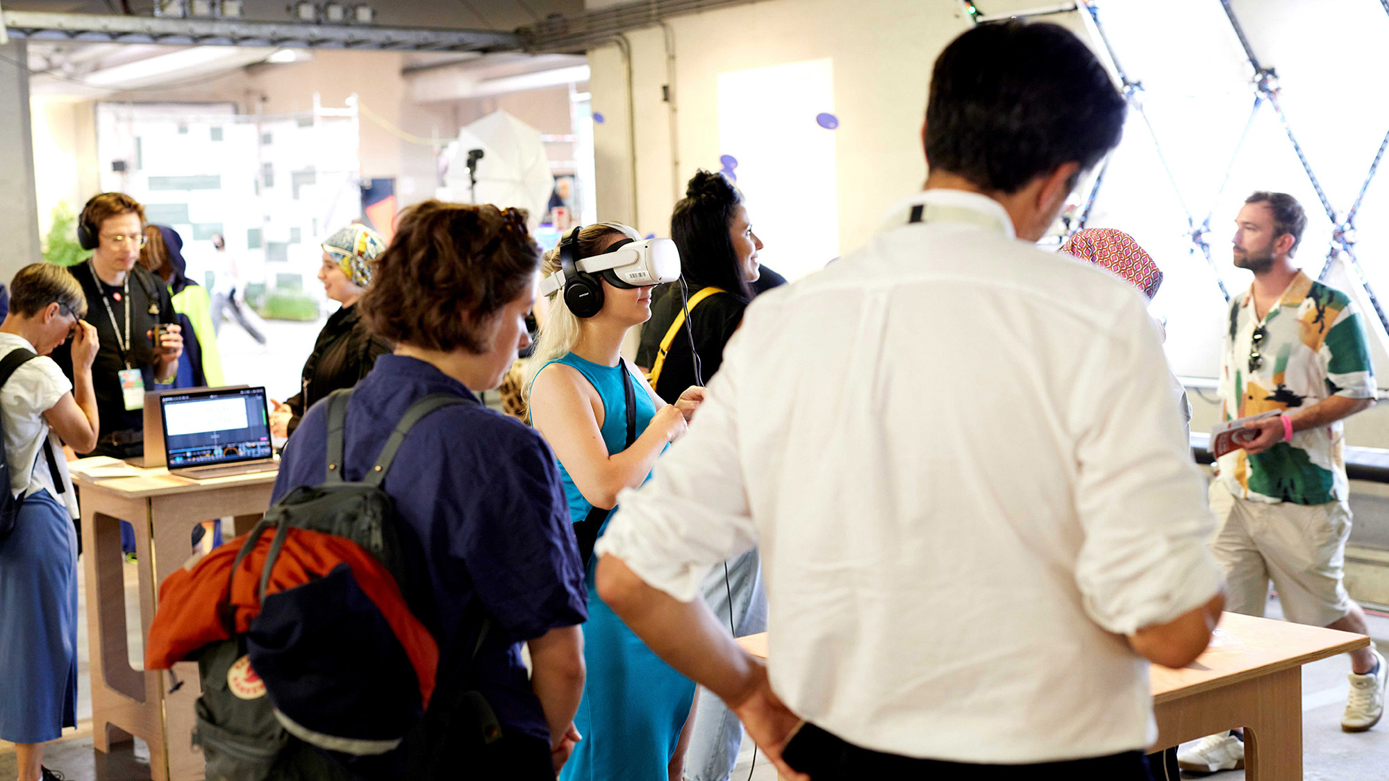 Ars Electronica visitors at the vcu arts qatar exhibition