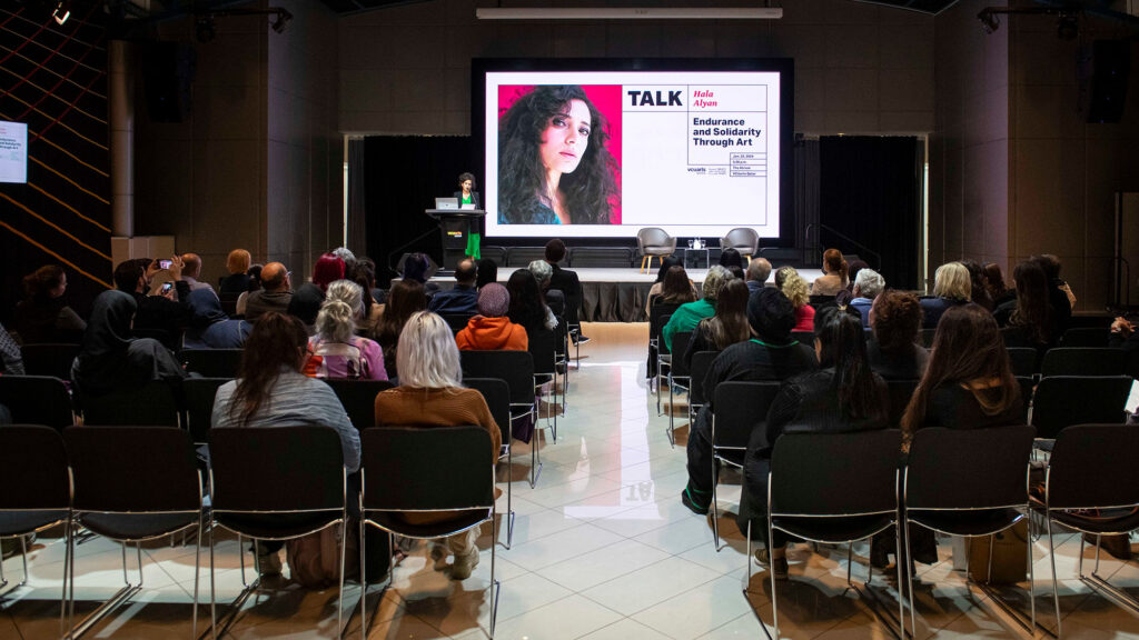 Hala Alyan Giving Her Presentation As Seen From The Back Of The Atrium